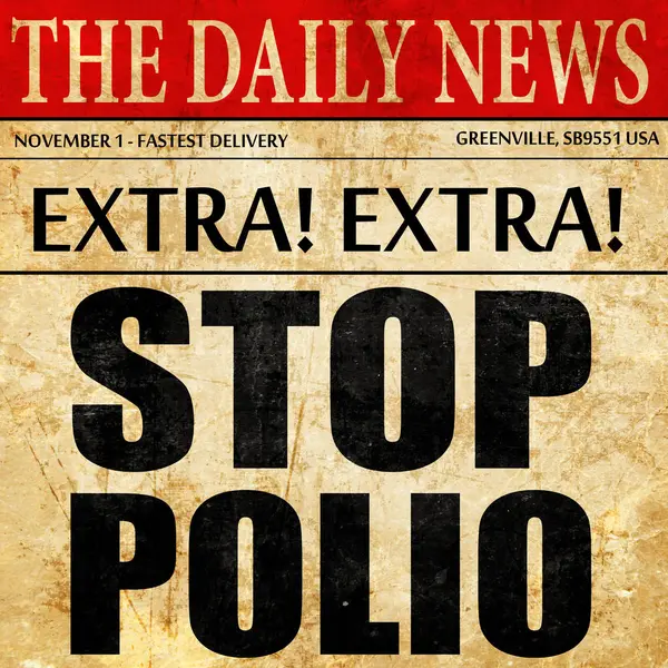 Stop polio, article de journal texte — Photo