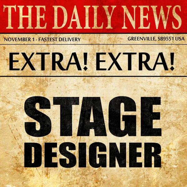 Designer de palco, artigo de jornal texto — Fotografia de Stock