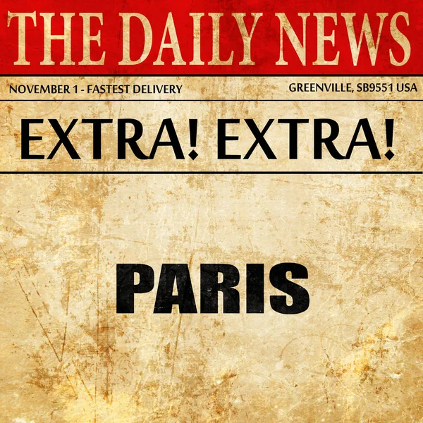 Paris, artigo de jornal texto — Fotografia de Stock