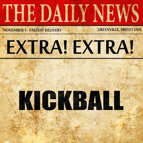 Kickball teken achtergrond, krant artikel tekst — Stockfoto