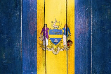 Vintage Philadelphia bayrak grunge ahşap panel