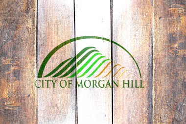 Vintage Morgan hill bayrak grunge ahşap panel