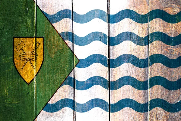 Vintage Vancouver vlag op grunge houten paneel — Stockfoto