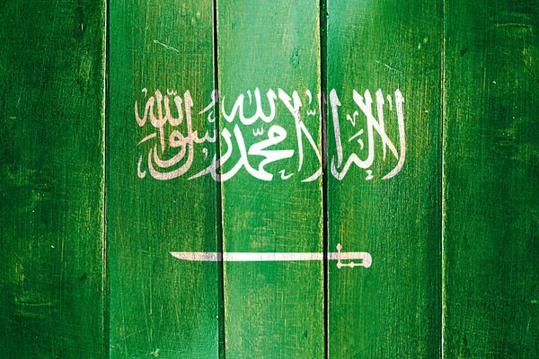 Vintage Szaúd-Arábia-zászlót grunge fa panel — Stock Fotó