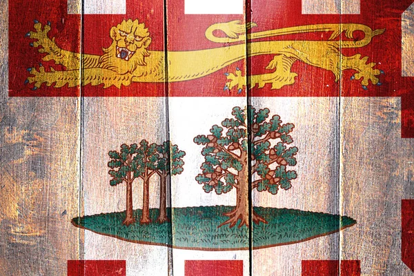 Vintage Prince edward isola bandiera su pannello di legno grunge — Foto Stock