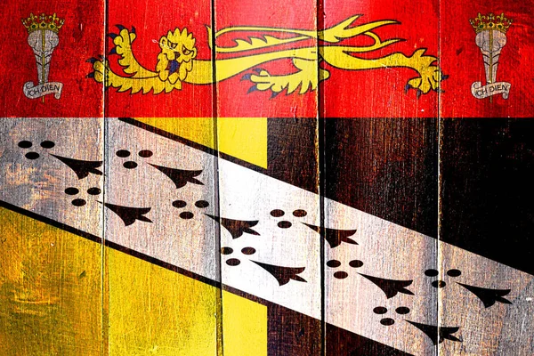 Vintage Nortfolk flag on grunge wooden panel — Stock Photo, Image