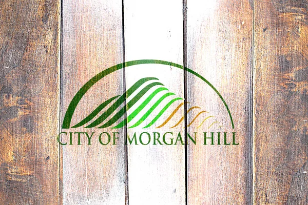 Vintage Morgan hill bayrak grunge ahşap panel
