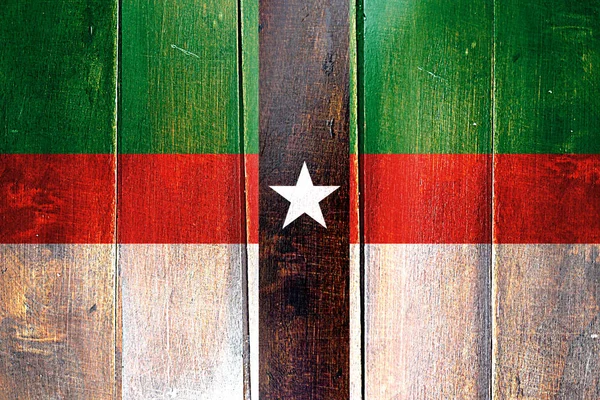 Vintage vlajka Denison na grunge dřevěný panel — Stock fotografie