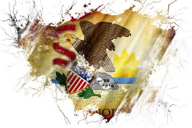 Grunge eski Illinois bayrak