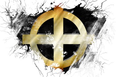 Grunge eski Kelt haçı bayrak