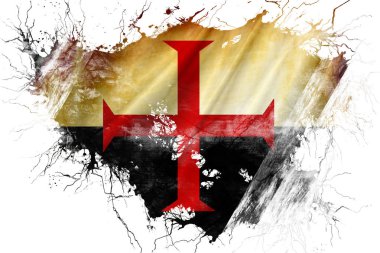 Grunge eski Templar şövalye bayrak