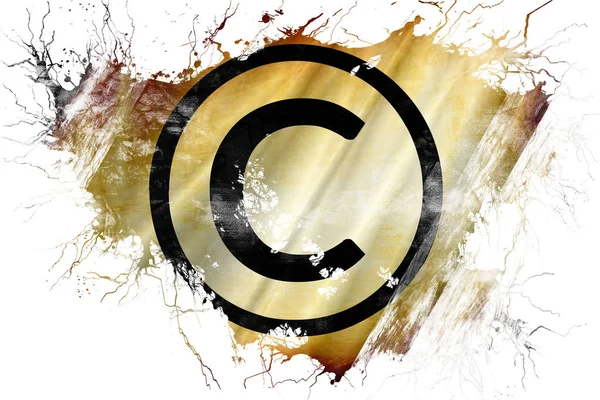 Grunge old copyright symbol flag