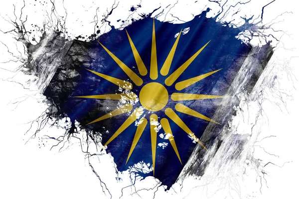 Grunge vieja bandera de Macedonia — Foto de Stock