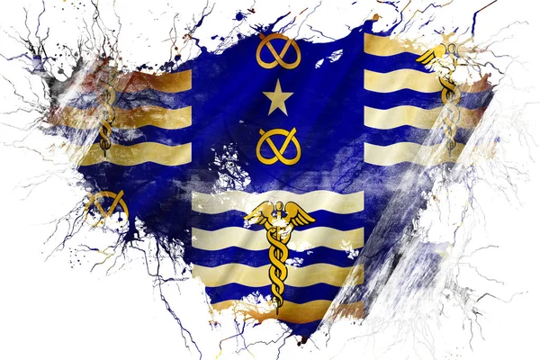 Grunge old Brisbane flag — Stock Photo, Image