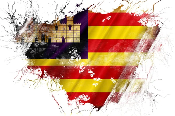 Grunge oude iles baleares vlag provincie Balearen — Stockfoto