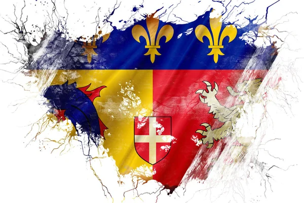 Grunge old Rhone alpes flag — Stock Photo, Image