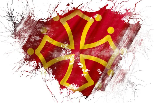 Grunge alte Midi Pyrenäen Flagge — Stockfoto