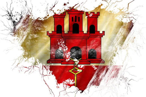 Grunge old Gibraltar flag