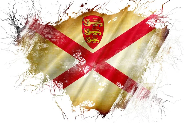 Grunge oude Jersey channel island vlag — Stockfoto