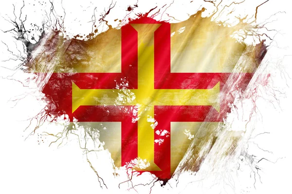Grunge vecchia bandiera isola canale Guernsey — Foto Stock
