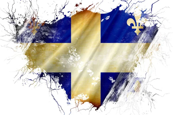 Grunge vieja bandera de Quebec — Foto de Stock
