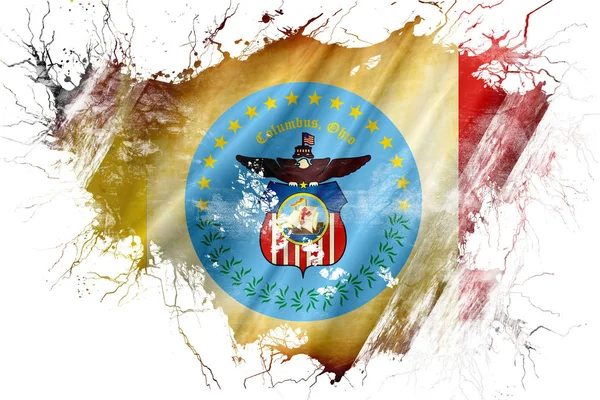 Grunge oude Columbus vlag — Stockfoto