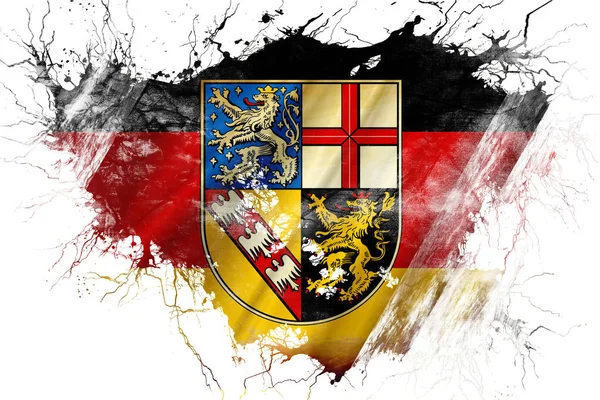 Grunge old Saarland flag — Stock Photo, Image