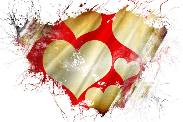 Grunge eski romantik kalpleri arka plan bayrak — Stok fotoğraf