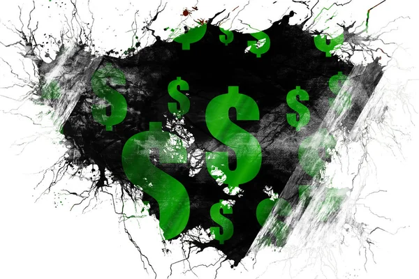 그런 지 오래 된 달러 기호 플래그 — 스톡 사진