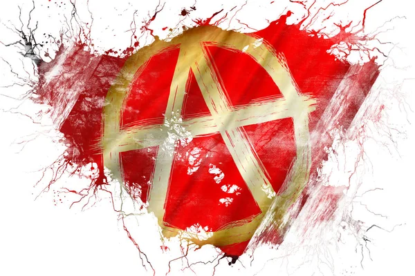 Grunge vieux drapeau de signe anarchiste — Photo