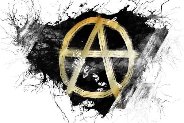 Grunge régi anarchia jel jelző — Stock Fotó