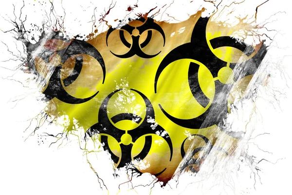 Grunge stará Biohazard znak vlajka — Stock fotografie
