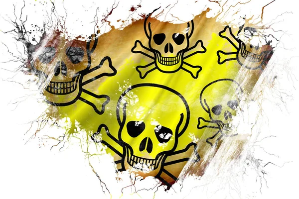 Grunge oude Poison teken achtergrond vlag — Stockfoto