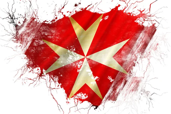 Grunge vecchia bandiera cavalieri Malta — Foto Stock
