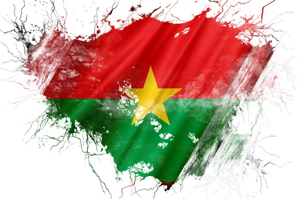 Grunge stará vlajka Burkiny Faso — Stock fotografie