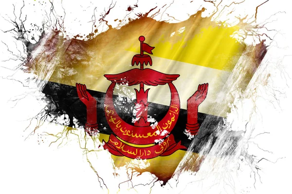 Grunge alte Brunei Flagge — Stockfoto