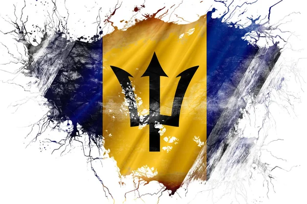 Grunge old Barbados  flag — Stock Photo, Image