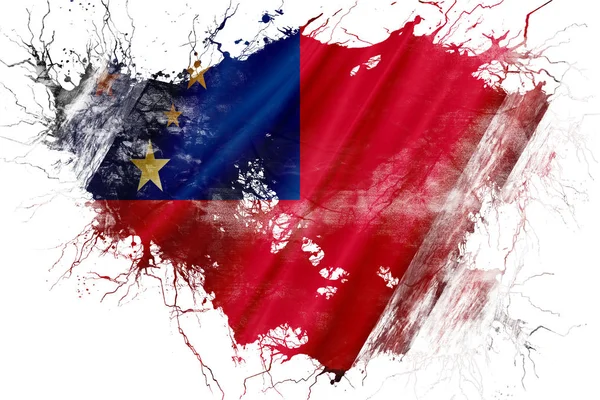 Grunge oude vlag van Samoa — Stockfoto