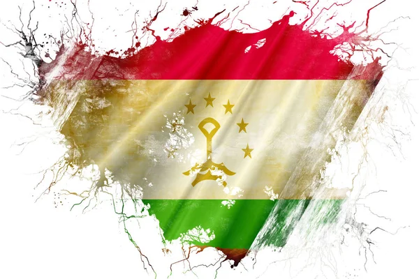 Grunge vieja bandera de Tayikistán — Foto de Stock