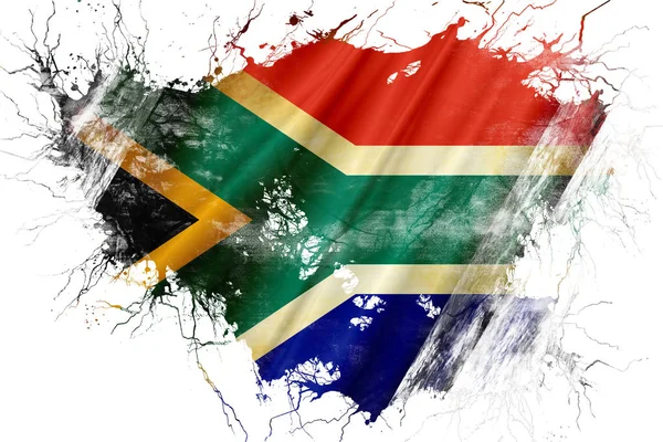 Grunge régi Dél-afrikai Köztársaság lobogója — Stock Fotó