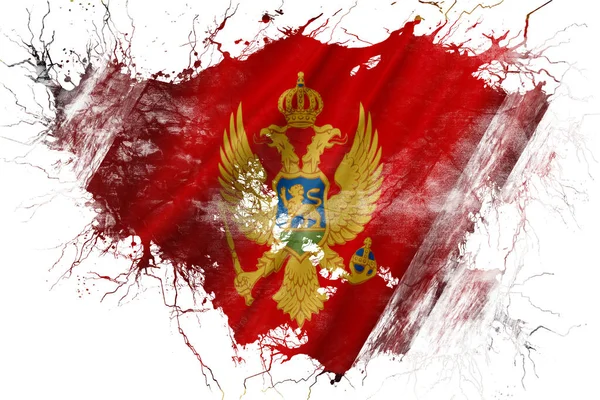 Flaga Czarnogóry stary grunge — Zdjęcie stockowe