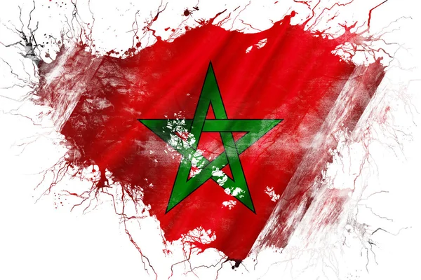 Grunge old Morocco  flag