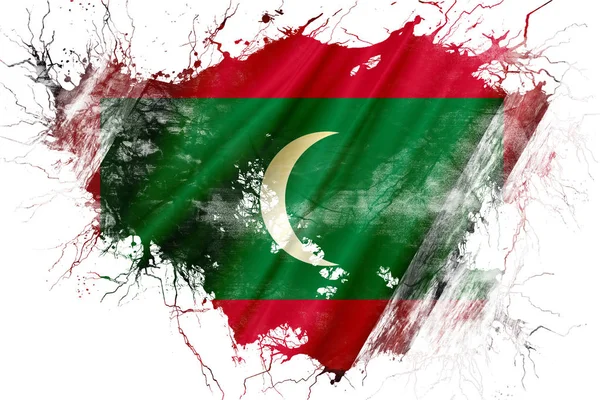 Grunge stará Malediv vlajka — Stock fotografie