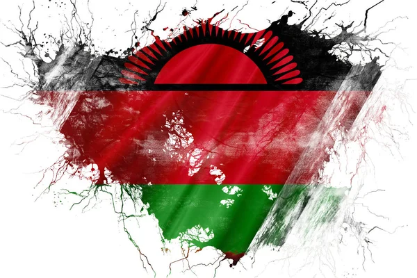 Grunge stará vlajka Malawi — Stock fotografie