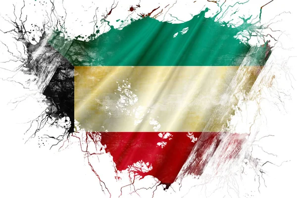 Grunge régi Kuvait zászló — Stock Fotó