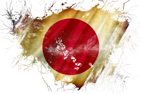 Grunge vecchia bandiera giapponese — Foto Stock
