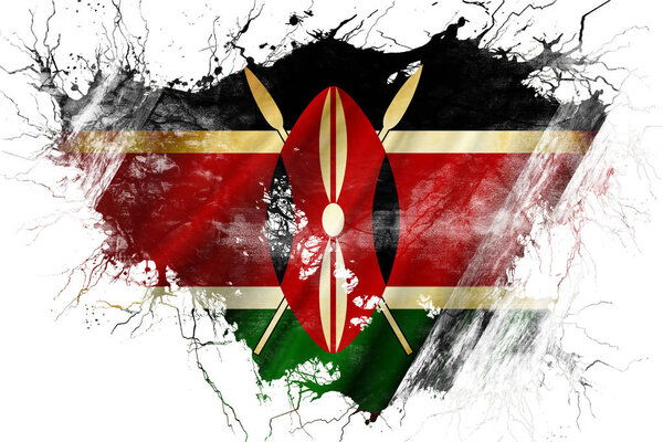 Grunge old Kenya  flag