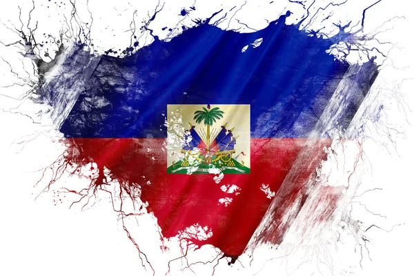 Гранж старе прапор Гаїті — стокове фото
