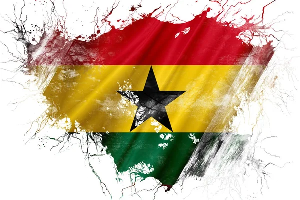 Grunge vecchia bandiera del Ghana — Foto Stock