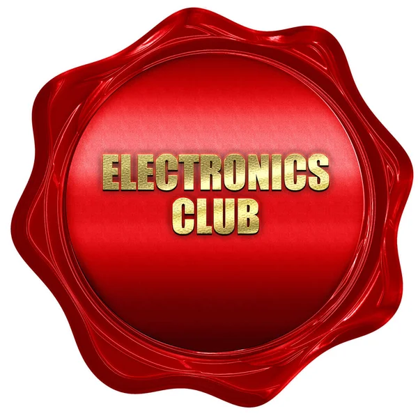 Elektronika club, renderowania 3d, czerwonym woskiem stempel z tekstem — Zdjęcie stockowe